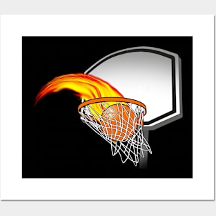 Basketball on FIRE Posters and Art